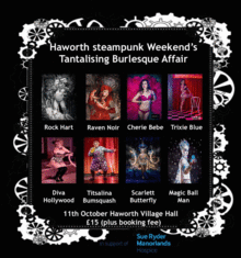 Haworth Steampunk Weekend Burlesque Show Friday 11th October 19